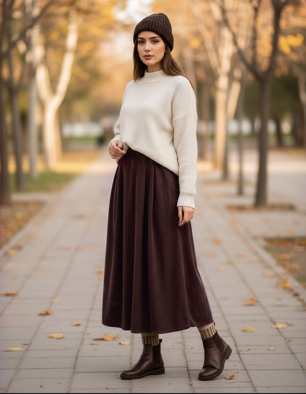 دامن مخمل کبریتی پاییزه کد ۱۳۲